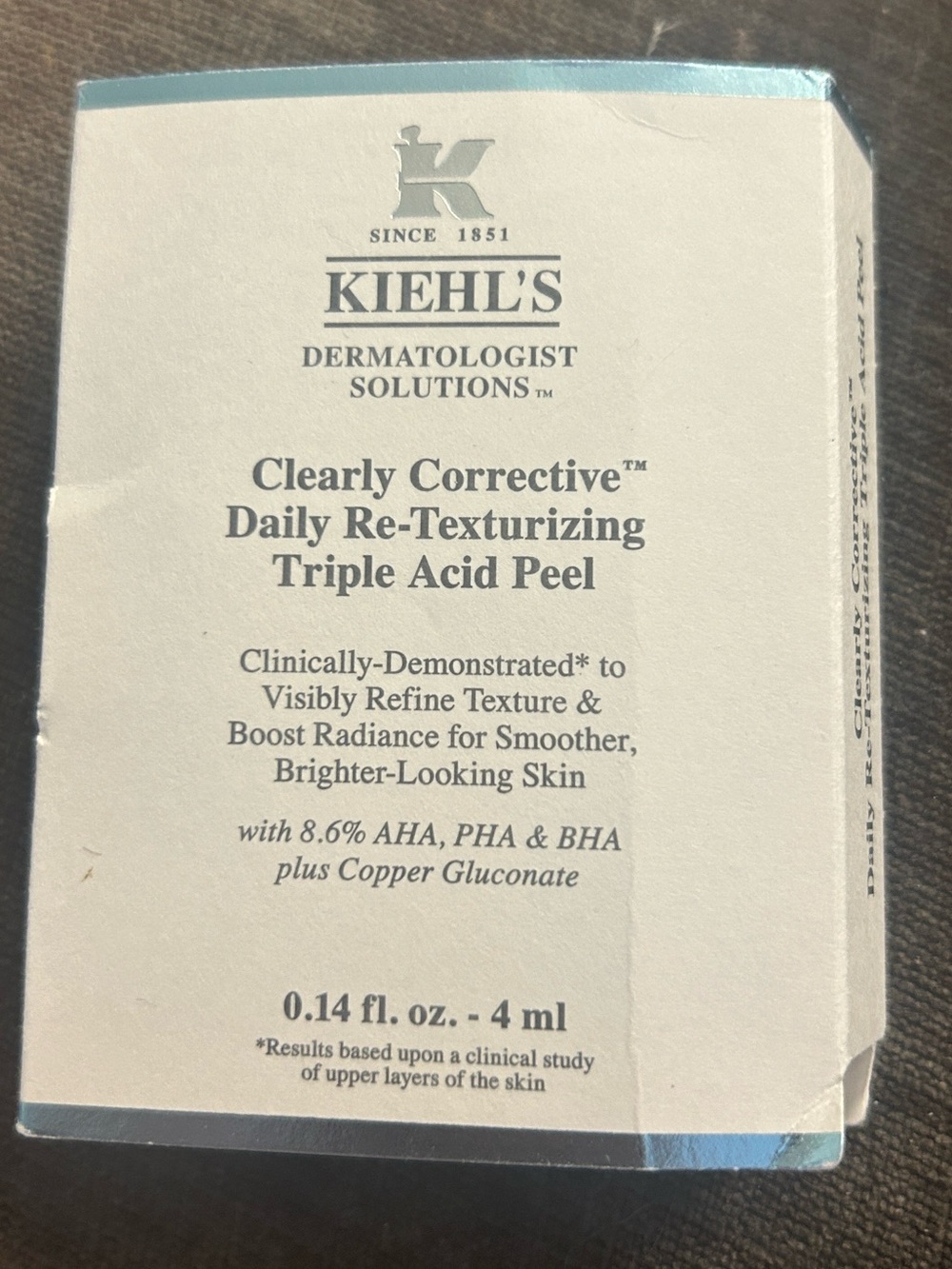 Kiehl’s clearly corrective daily re-texturizing triple acid peel
